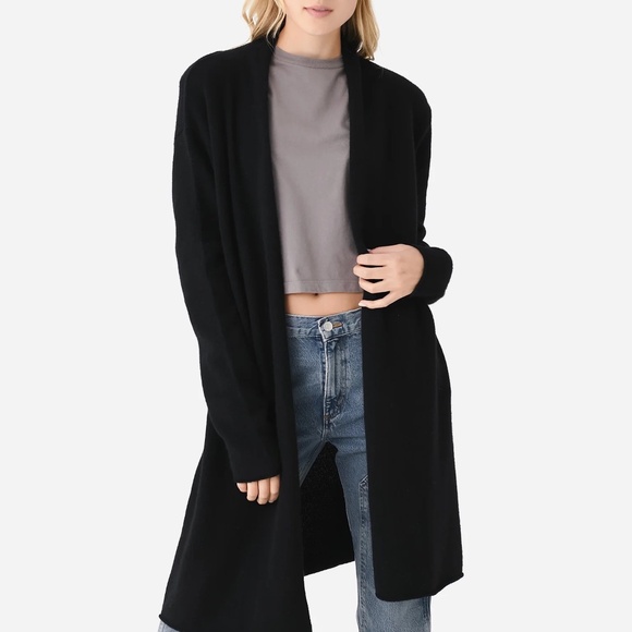 Organic John Patrick Women Cashmere Sadie Open Cardigan Black Small NWOT - Picture 1 of 8